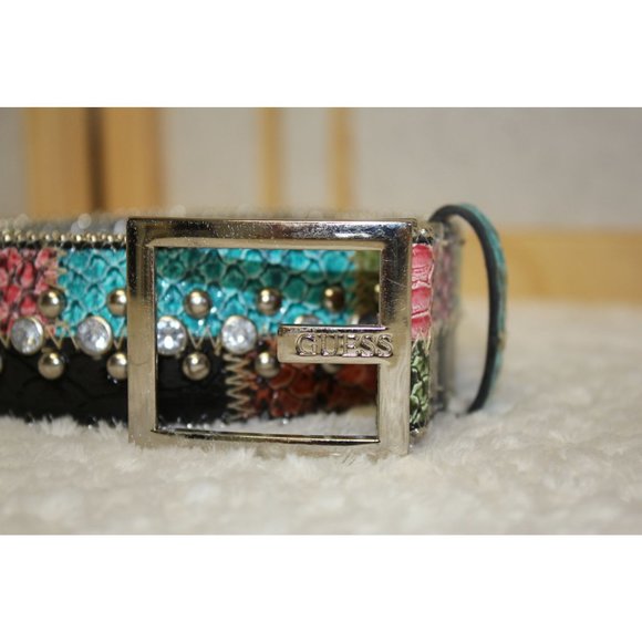 Guess Belt  42 1/2 inches Multi-colored rhinestone belt - Picture 5 of 5